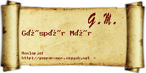 Gáspár Mór névjegykártya